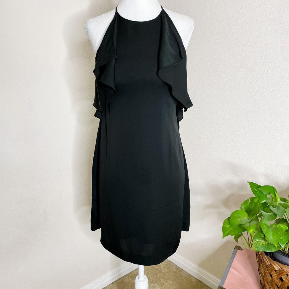 Theory Black Halter Dress, silk, so right for summer parties!